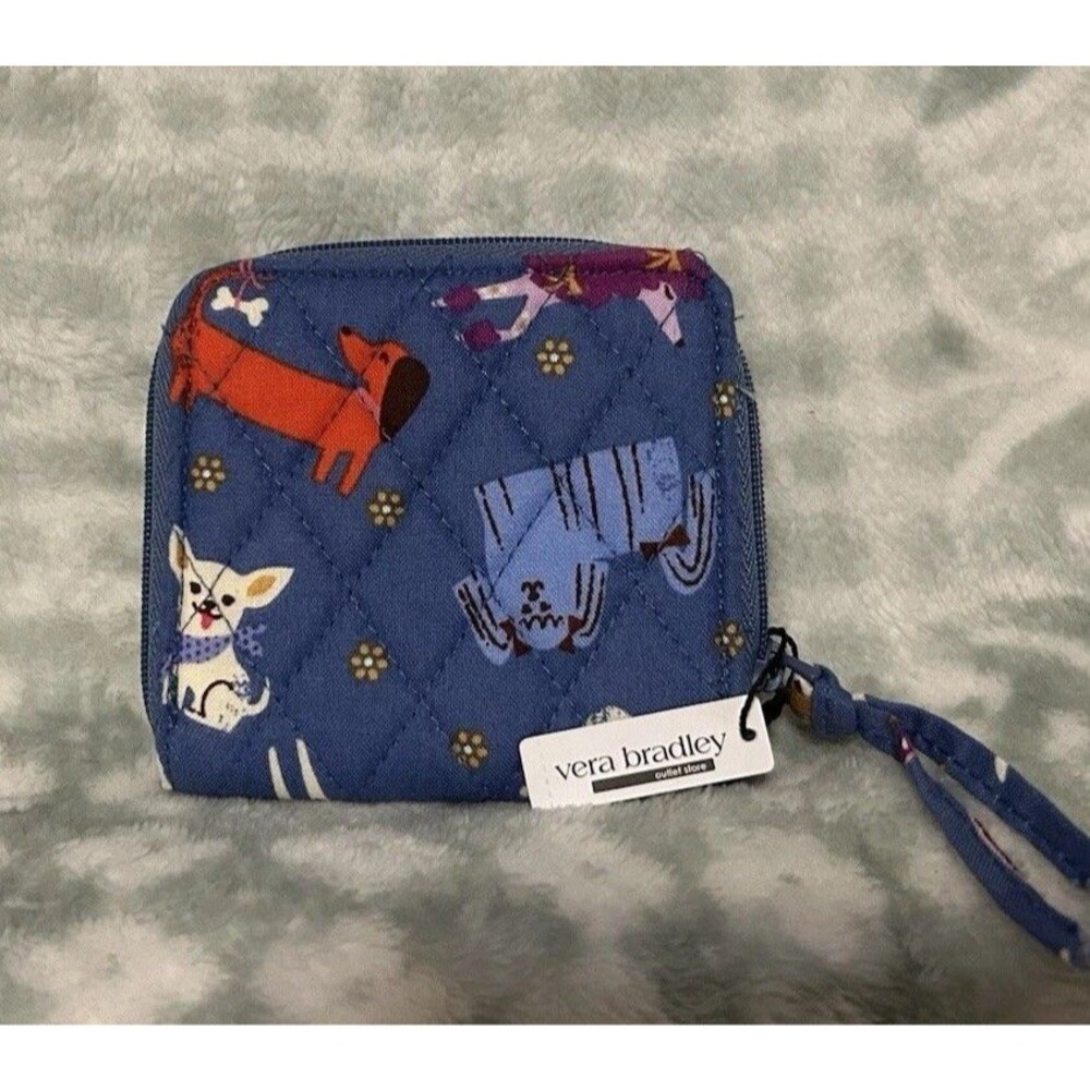 Vera Bradley Essential Small Zip Around Wallet Bark Park Pattern